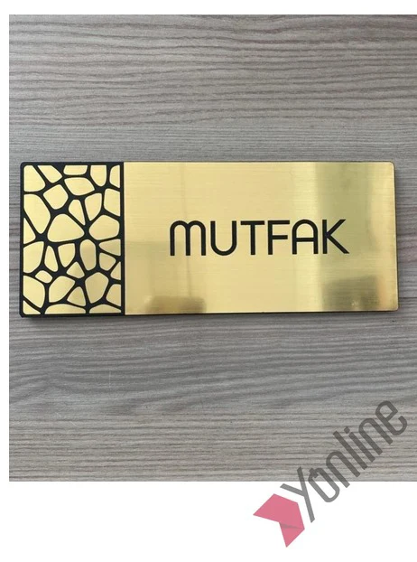 Metalik Altın Mutfak Kapı İsimliği