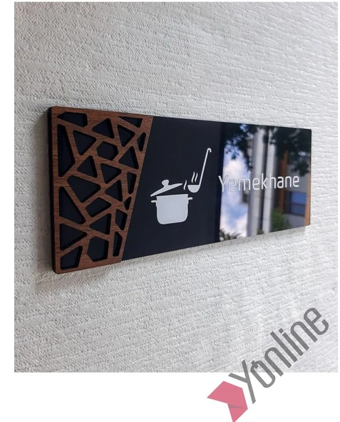 Wooden Serisi Yemekhane Kapı İsimliği