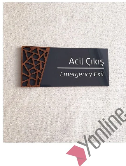 Wooden Serisi Acil Çıkış Kapı İsimliği