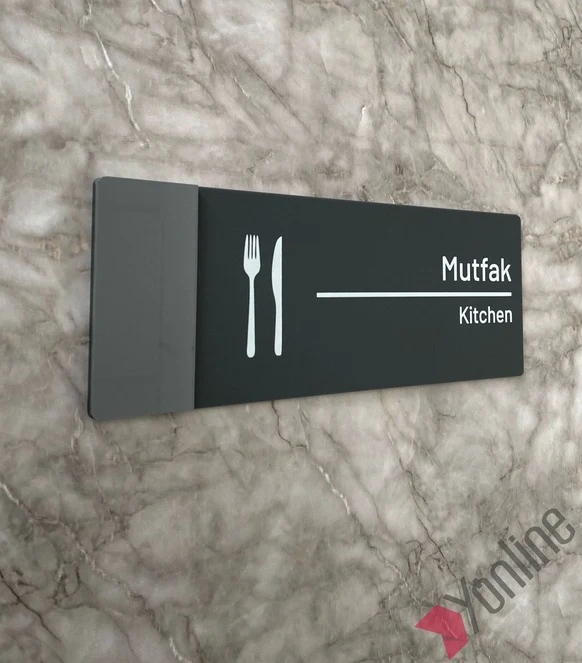 Antrasit Kenarlı Mutfak Kapı İsimliği