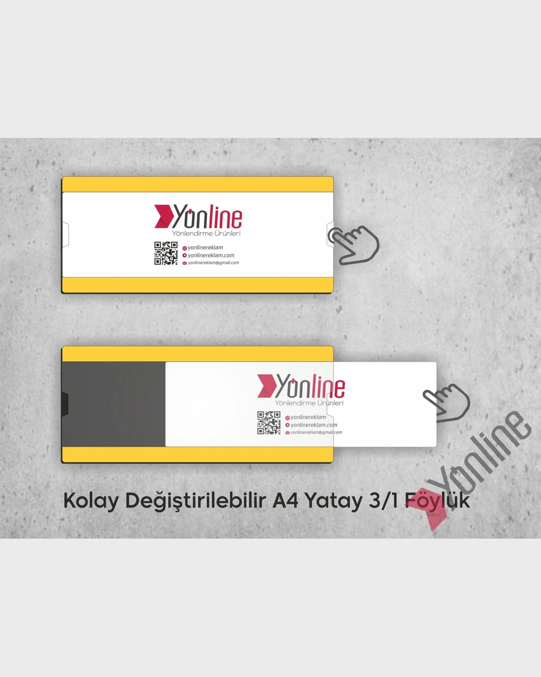 Kapı ve Duvar Tipi Kolay Değiştirilebilir A4 1/3 Föylük