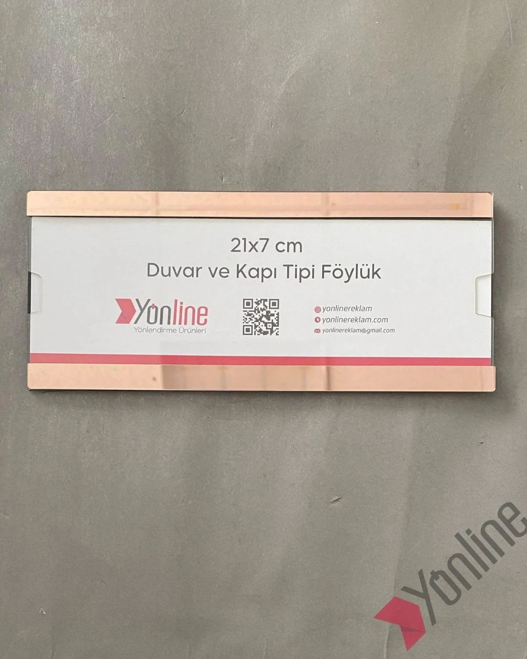 Kapı ve Duvar Tipi Kolay Değiştirilebilir Pembe Altın Aynalı A4 1/3 Föylük